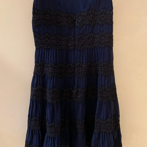 Navy cocktail dress with spaghetti straps - Picture 2 of 7